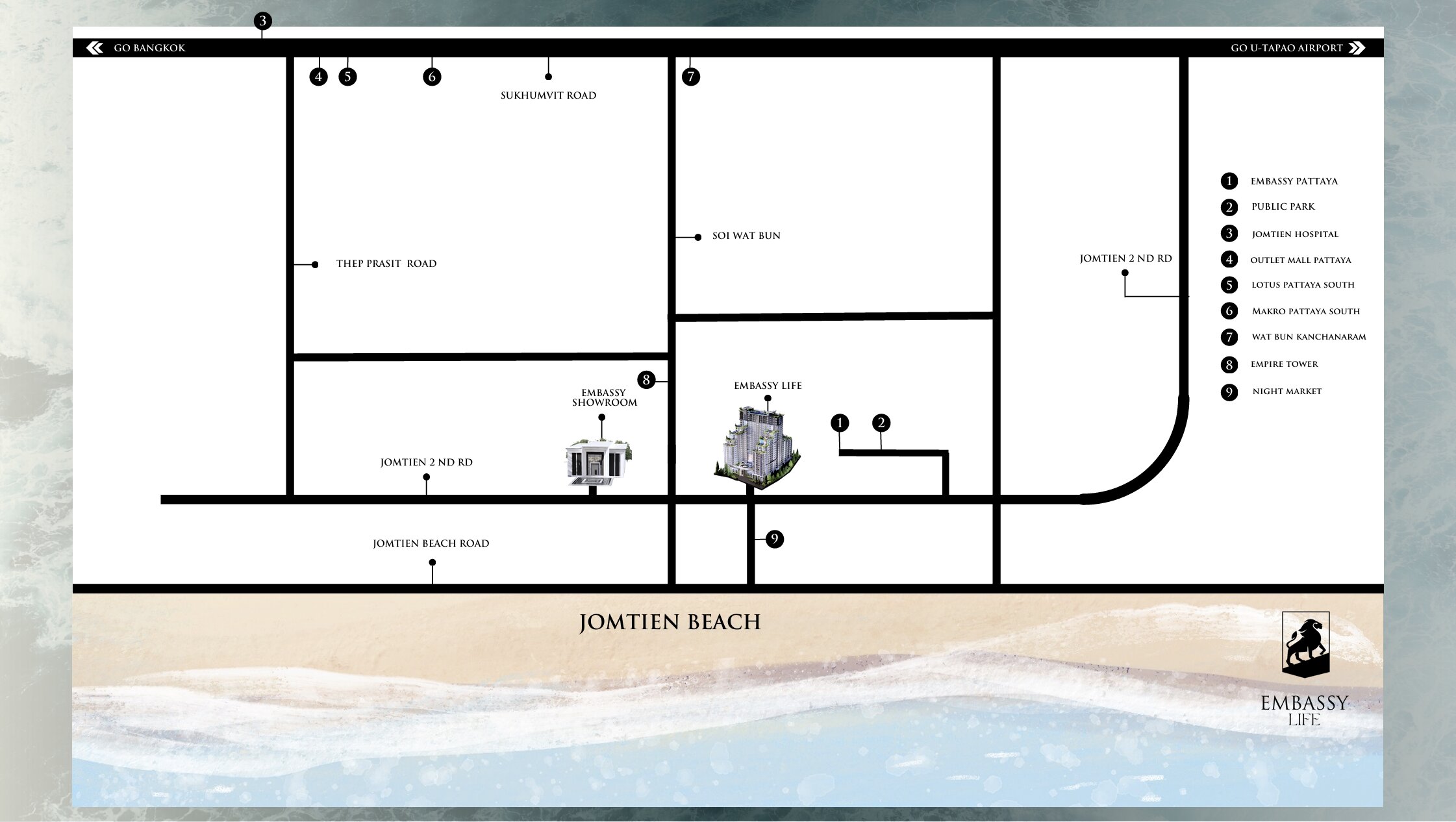 Embassy Life location map — Jomtien Beach, Pattaya