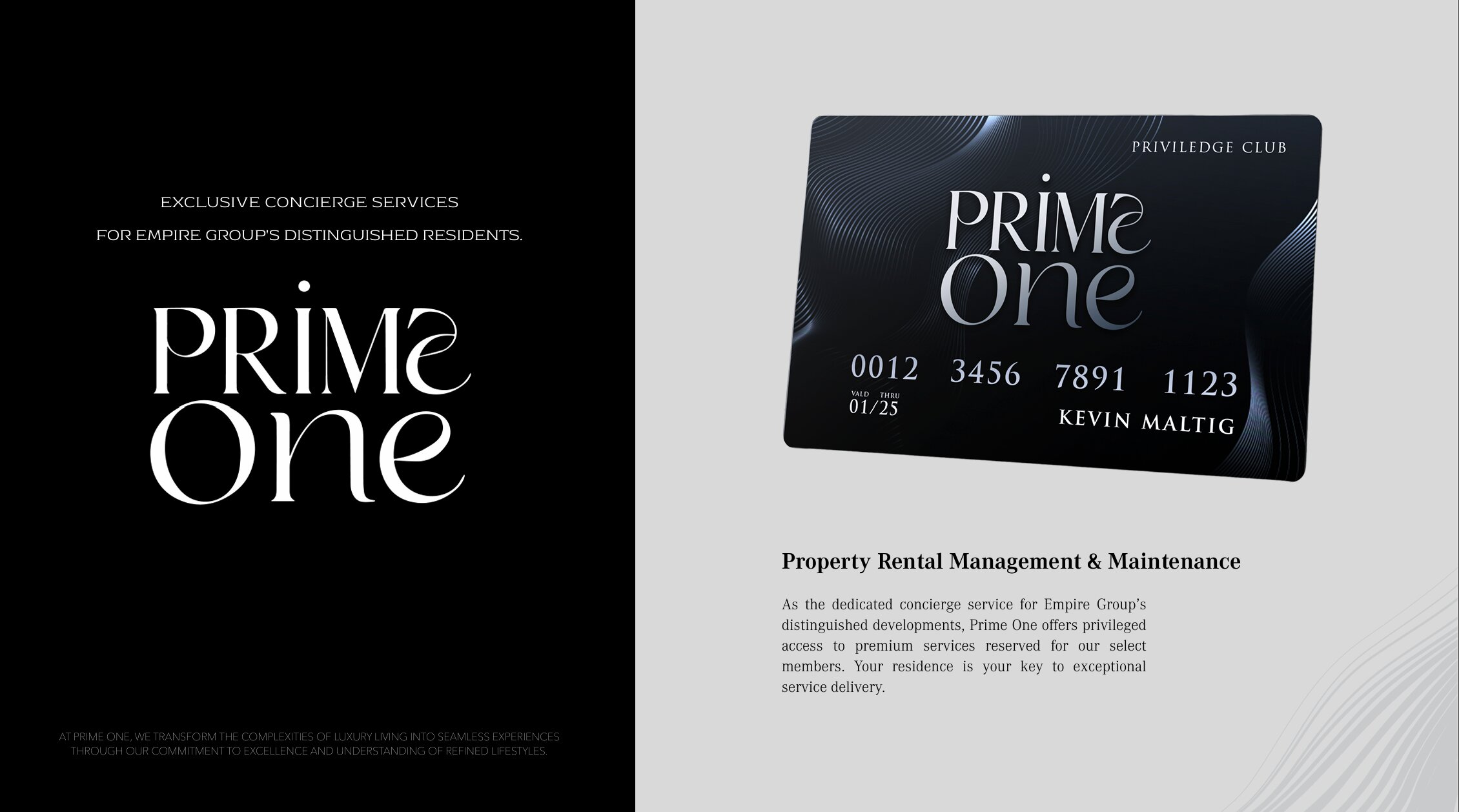 Prime One concierge privilege club